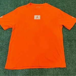 Jordan Men's Bright Orange Tee Rare Graphic South Africa Shelf Life Embroidered